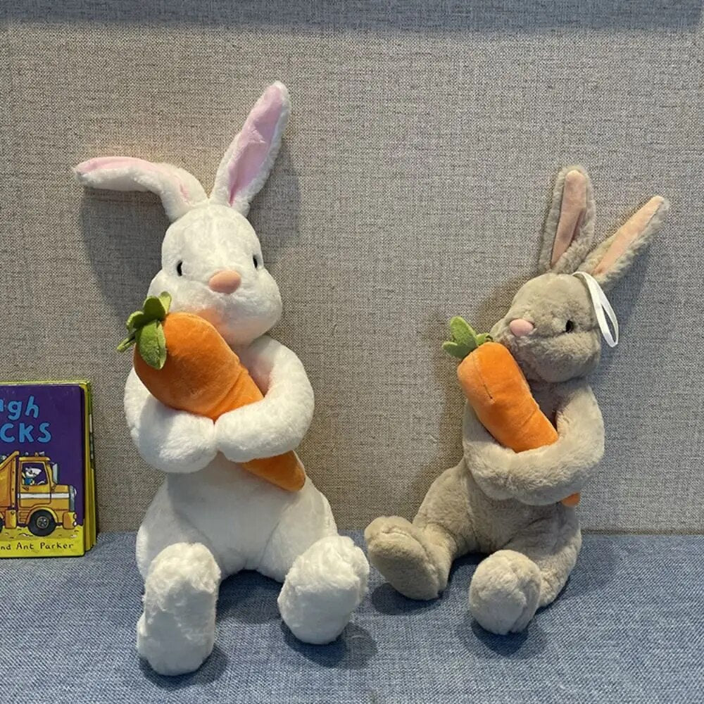 Plushie Rabbit Holding a Carrot, Two Colors, 8" | 20 cm — image 6