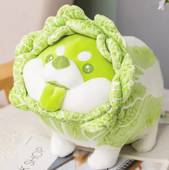 Cabbage Shiba Inu Plushie – Dog in a Cabbage Costume, 9-22" | 22-55 cm — image 5