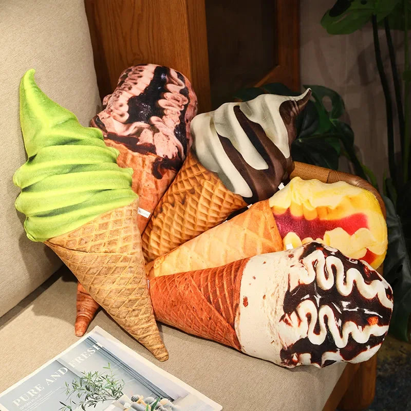 Realistic Ice Cream Throw Pillow, 8 Flavors, 8-20" | 20-50 cm — image 1