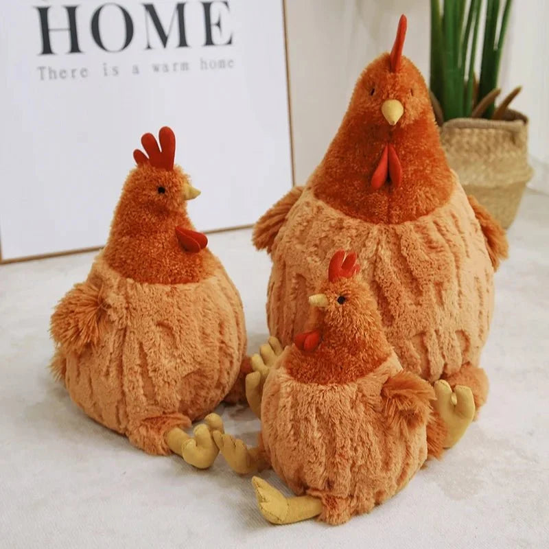 Realistic Sitting Chicken Plushie, 3 Sizes, 9-18" | 23-45 cm — image 1