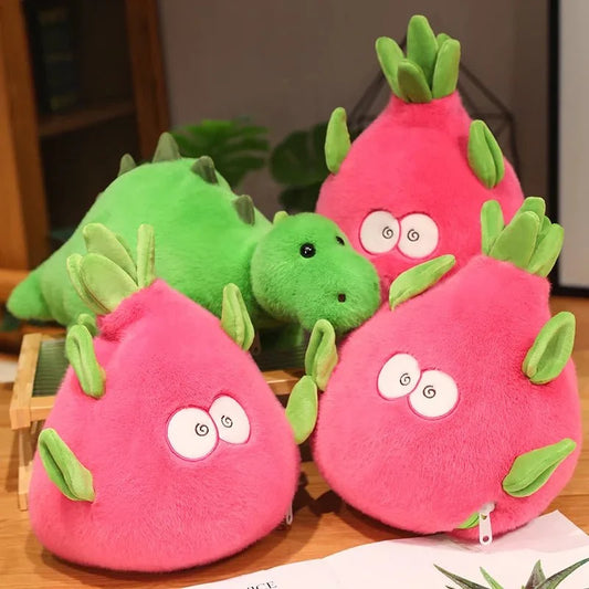 Reversible Dragon Fruit and Dinosaur Plushie – 2-in-1 Plush Toy — image 1