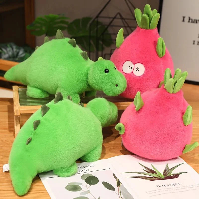 Reversible Dragon Fruit and Dinosaur Plushie – 2-in-1 Plush Toy — image 5