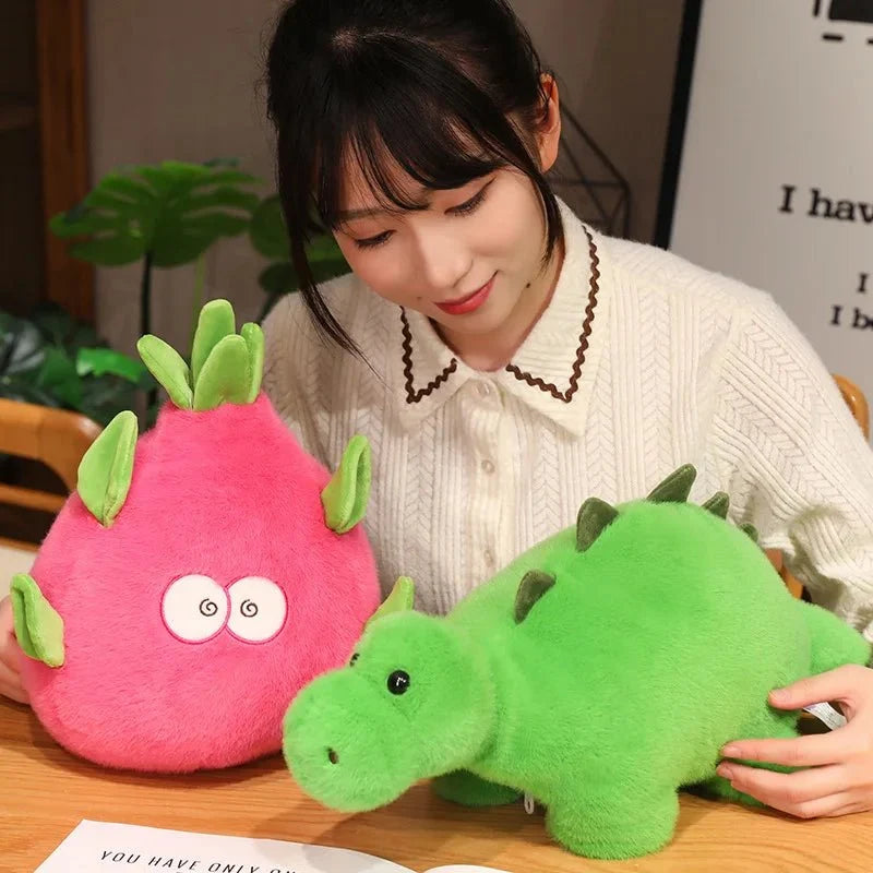 Reversible Dragon Fruit and Dinosaur Plushie – 2-in-1 Plush Toy — image 7