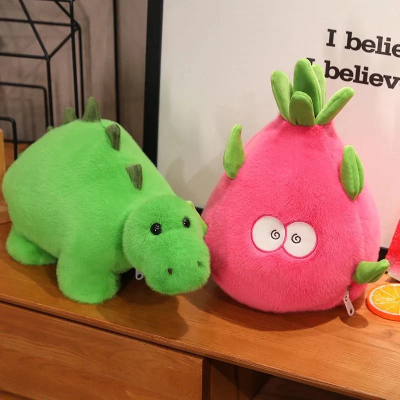 Reversible Dragon Fruit and Dinosaur Plushie – 2-in-1 Plush Toy — image 9