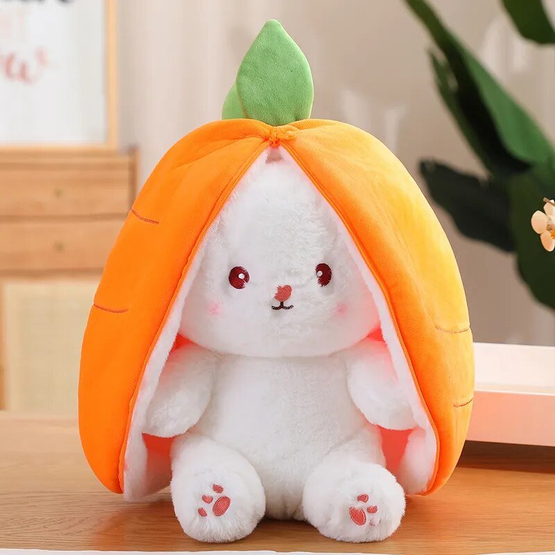 Reversible Rabbit Stuffed Animal in a Strawberry or Carrot, 7-14" | 18-35 cm — image 1