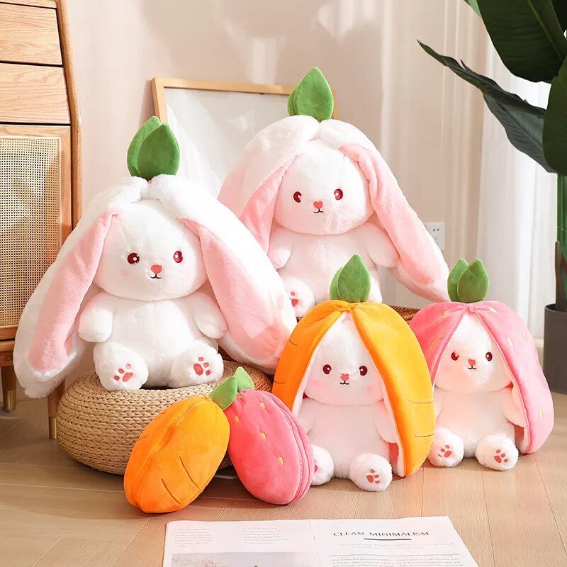 Reversible Rabbit Stuffed Animal in a Strawberry or Carrot, 7-14" | 18-35 cm — image 11