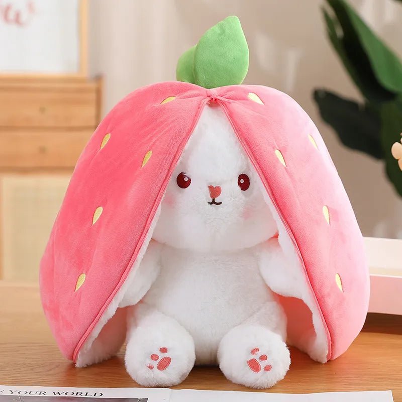 Reversible Rabbit Stuffed Animal in a Strawberry or Carrot, 7-14" | 18-35 cm — image 2