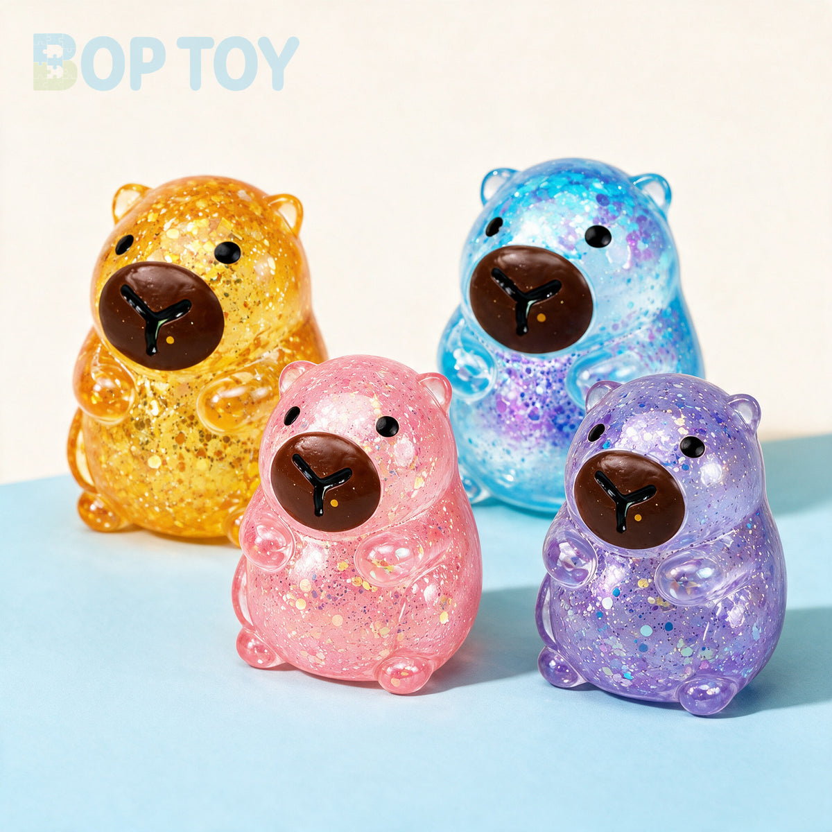 4PCS Capybara Squishy for Relax Portable Desk Decor - set