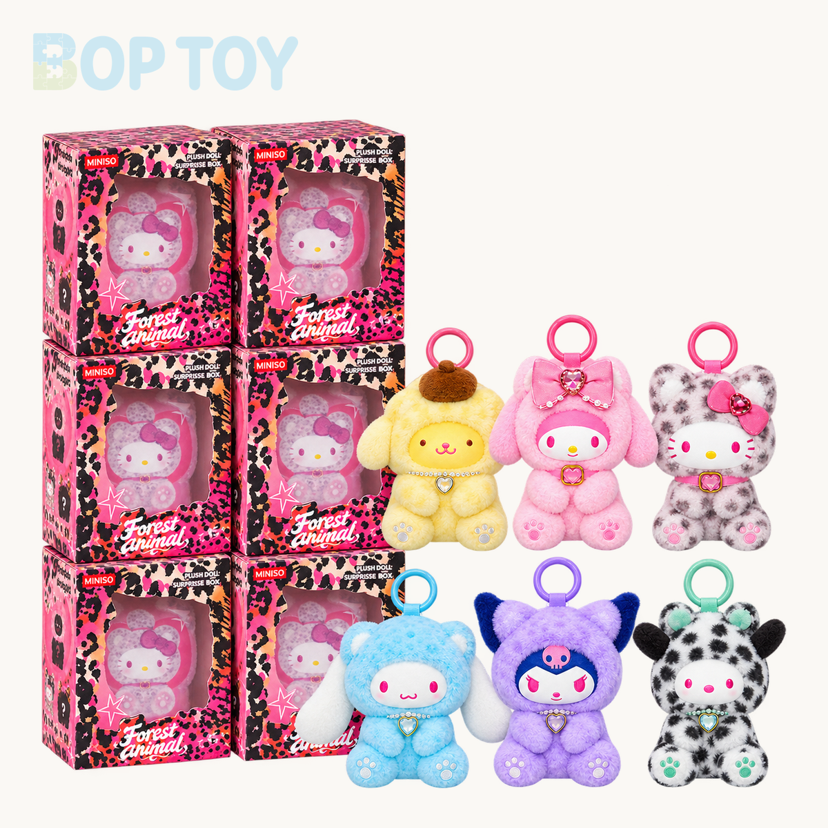 Miniso Sanrio Characters Forest Friends Series Vinyl Plush Pendant Blind Box — Whole set of 6 variant