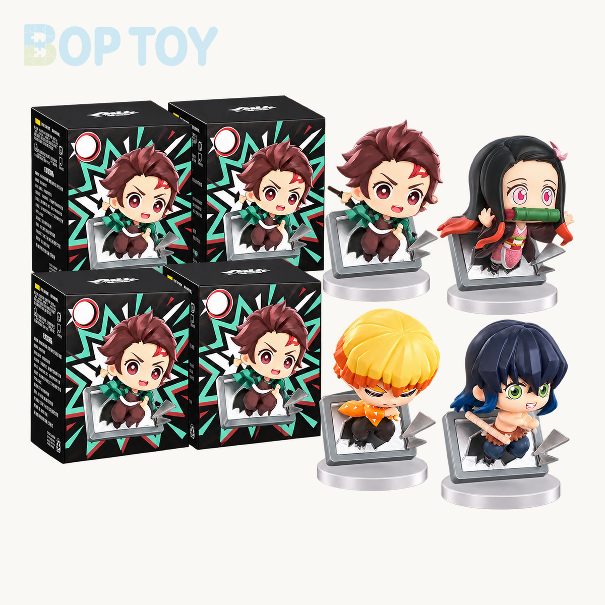 Demon Slayer: Kimetsu no Yaiba Dimension Break Series Figure Blind Box — Whole set of 4 variant