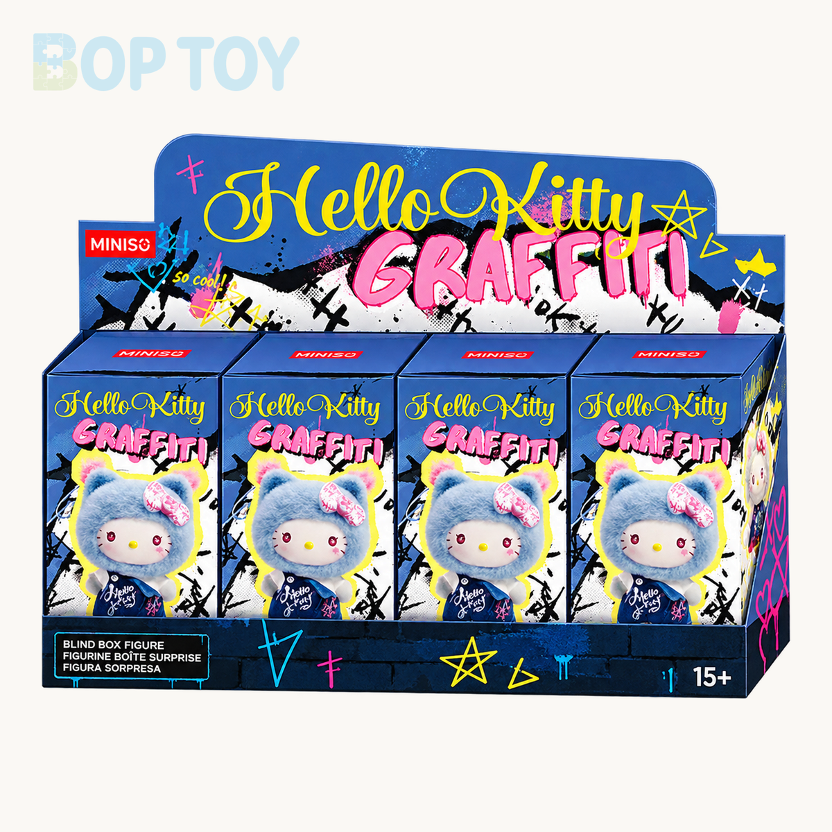 Miniso Hello Kitty Graffiti Series Vinyl Plushie Keychain Blindbox — Whole set of 4 variant
