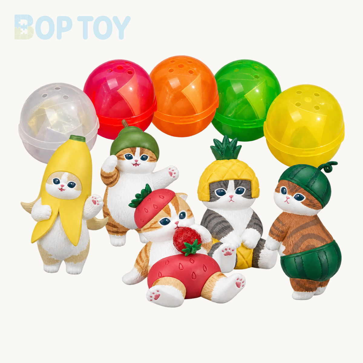 Mofusand Fruit Nyan Gachapon Blindbox Capsule Mini Figurines — Whole set of 5 variant
