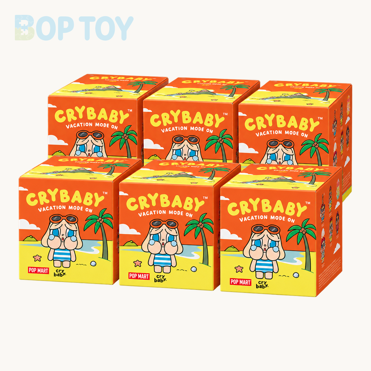 POP MART CRYBABY Vacation Mode On Series Vinyl Face Plush Blind Box — Whole Set of 6 option
