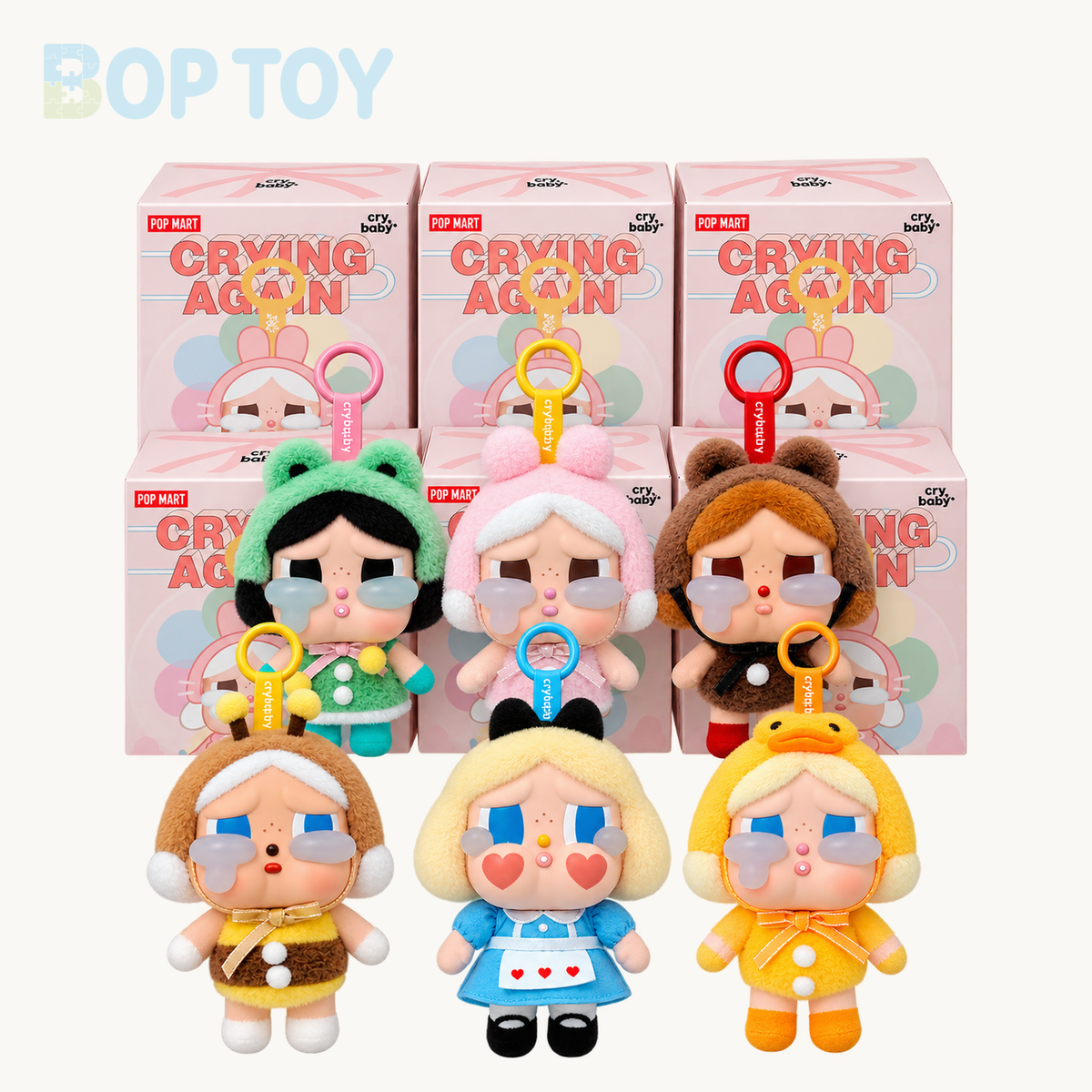 POP MART CRYBABY Crying Again Series Vinyl Face Plush Blind Box — Whole Set of 6 option