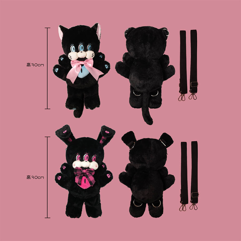 Wacky Eyed Bunny and Cat Plushie Bag — image 6
