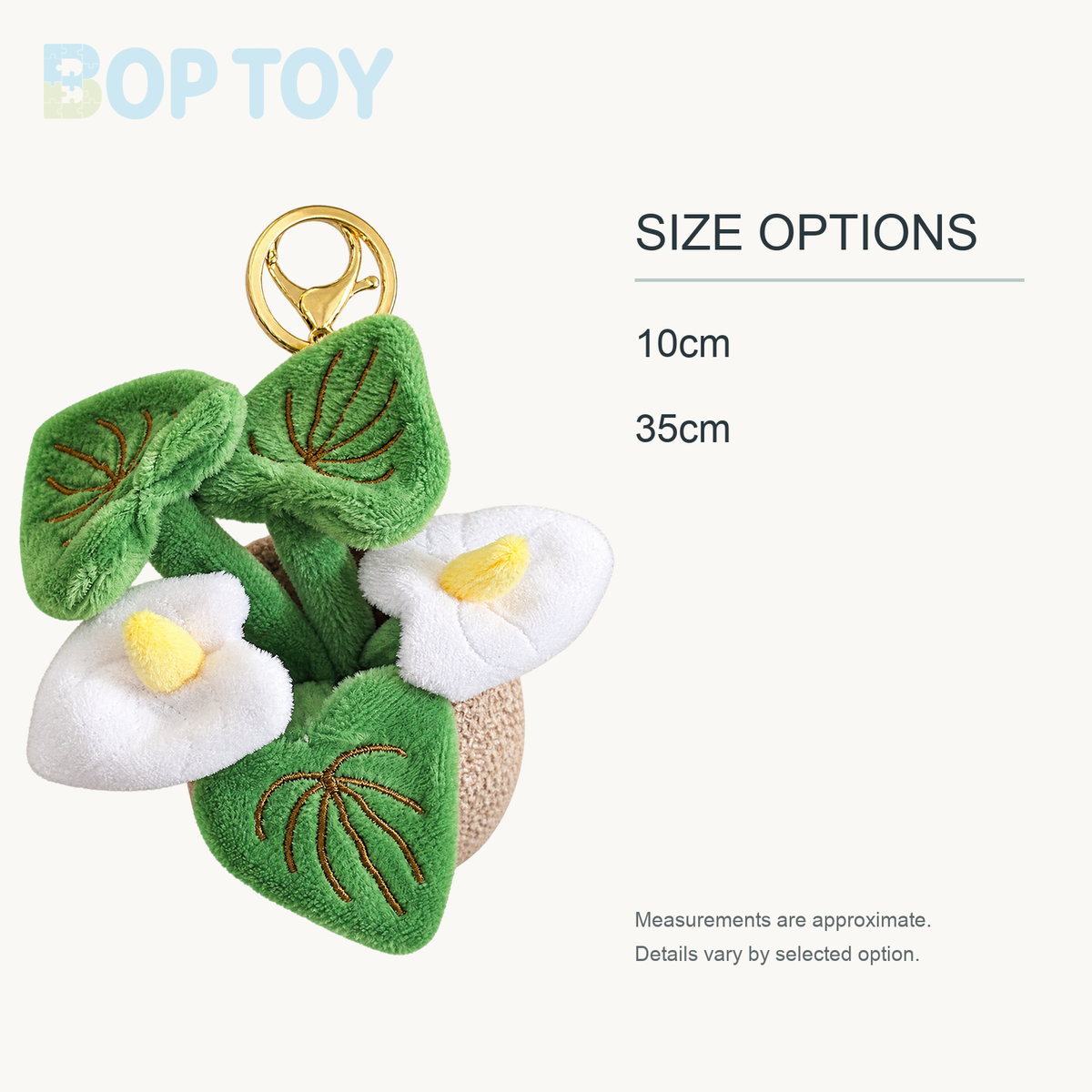 Smiling Anthurium Plush | Potted Flower Doll & Keychain Pendant approximate size options: 10cm, 35cm