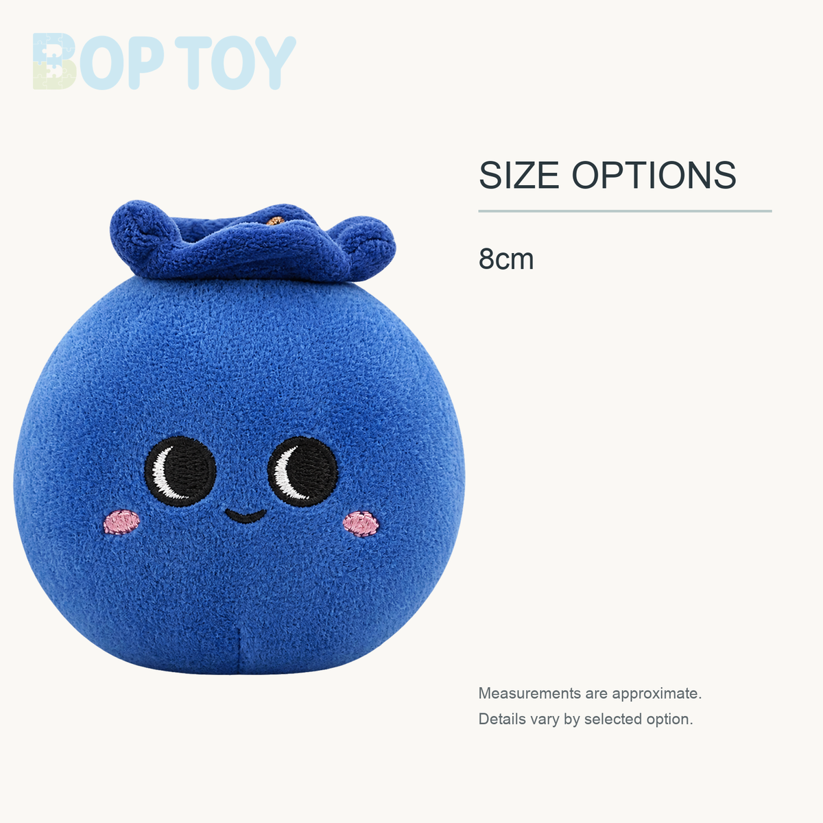 Mini Blueberry Plush Toy - Tiny Soft Fruit Doll, 3" | 8 cm approximate size options: 8cm
