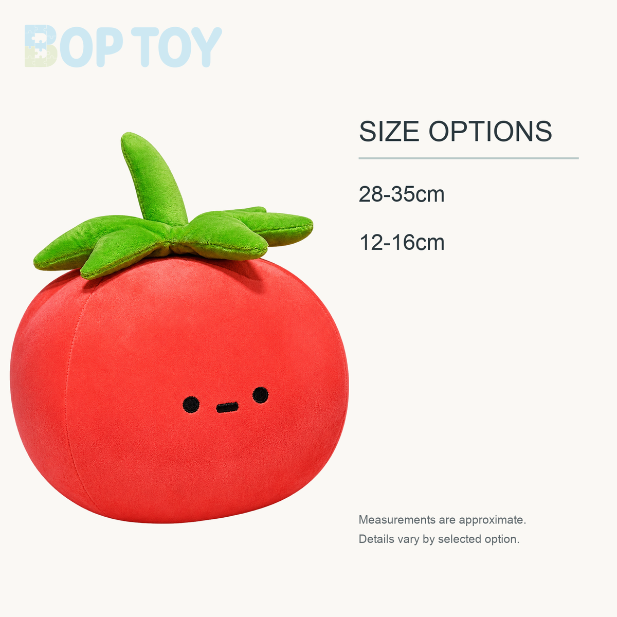 Fruit Plushies – A Minimalist and Cute Toy Food Collection approximate size options: 28-35cm, 12-16cm
