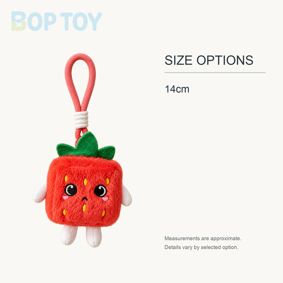 Strawberry & Pineapple Plush Keychain - Mini Fruit Doll, 5.5" | 14 cm approximate size options: 14cm