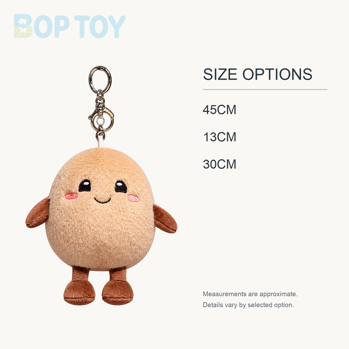 Potato Plush Toy - Soft Soothing Veggie Doll, 5-18" | 13-45 cm approximate size options: 45CM, 13CM, 30CM