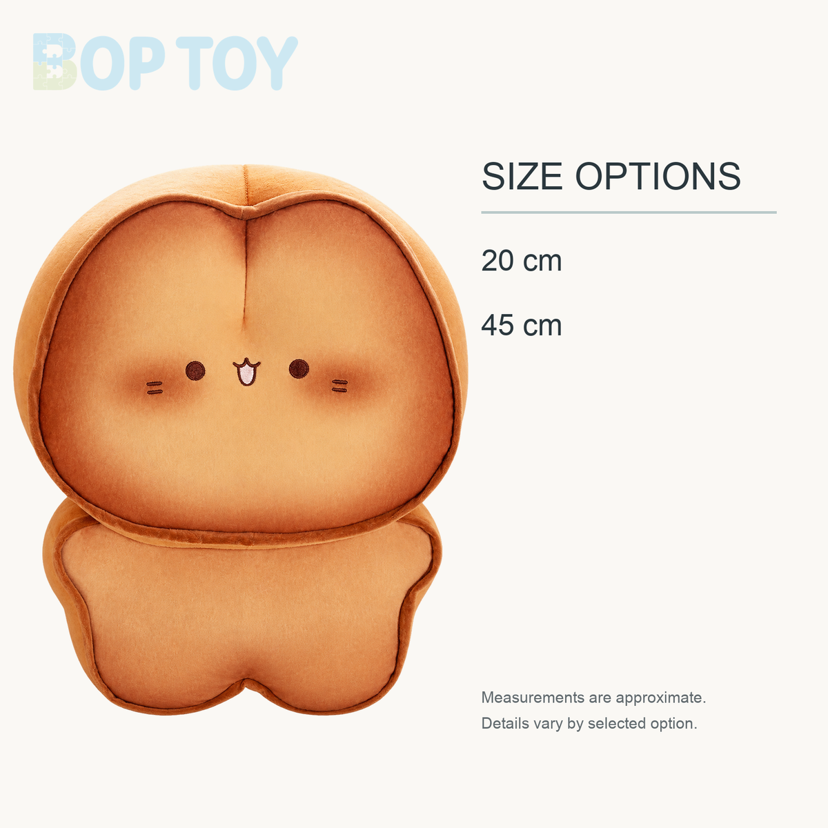 Cookie Bunny Plush Toy - Soft Biscuit Rabbit Pillow, 6-18" | 15-45 cm approximate size options: 20 cm, 45 cm