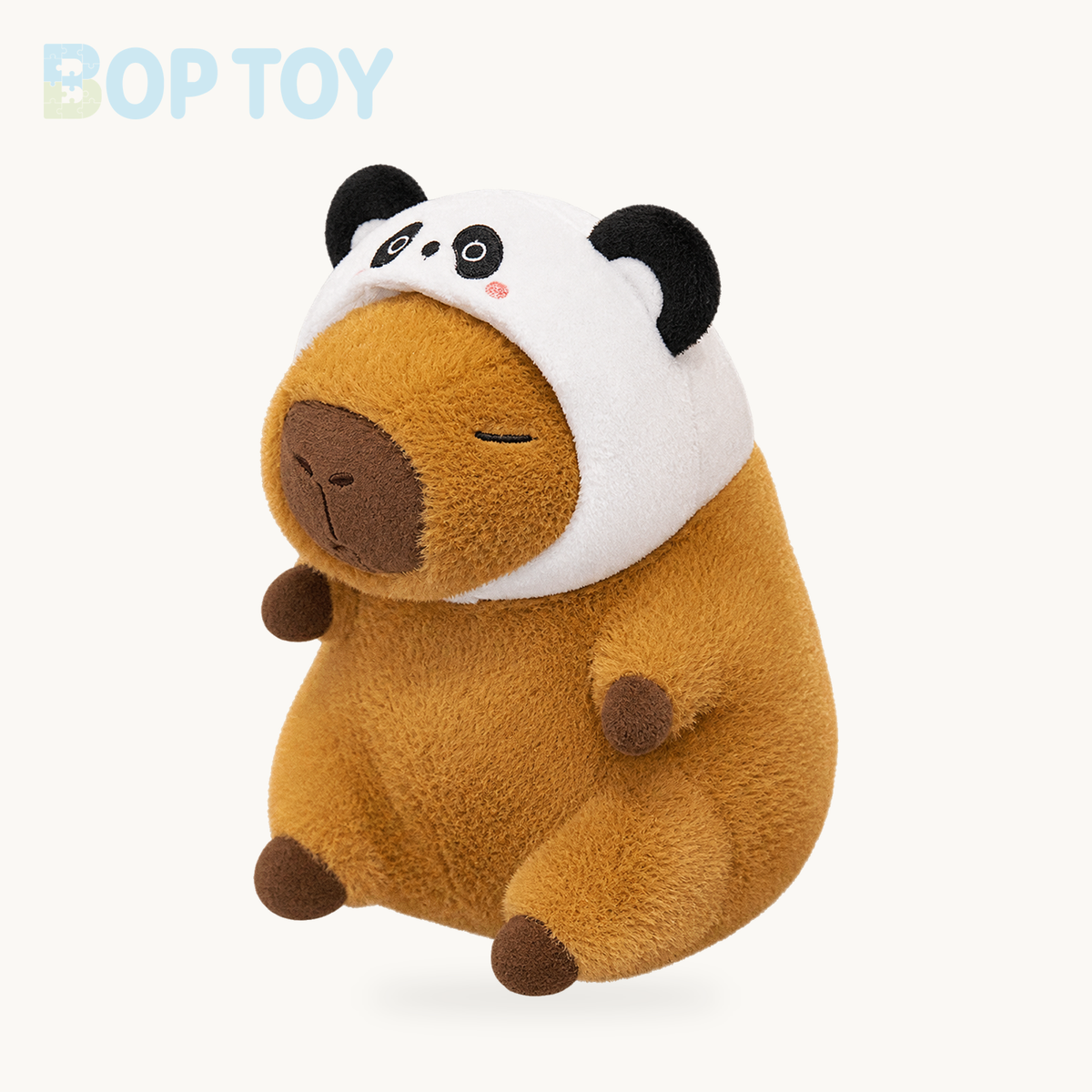 Chunky Kawaii Capybara Plush with Hat – Panda / 10in / 25cm, Panda / 14in / 35cm, Panda / 18in / 45cm