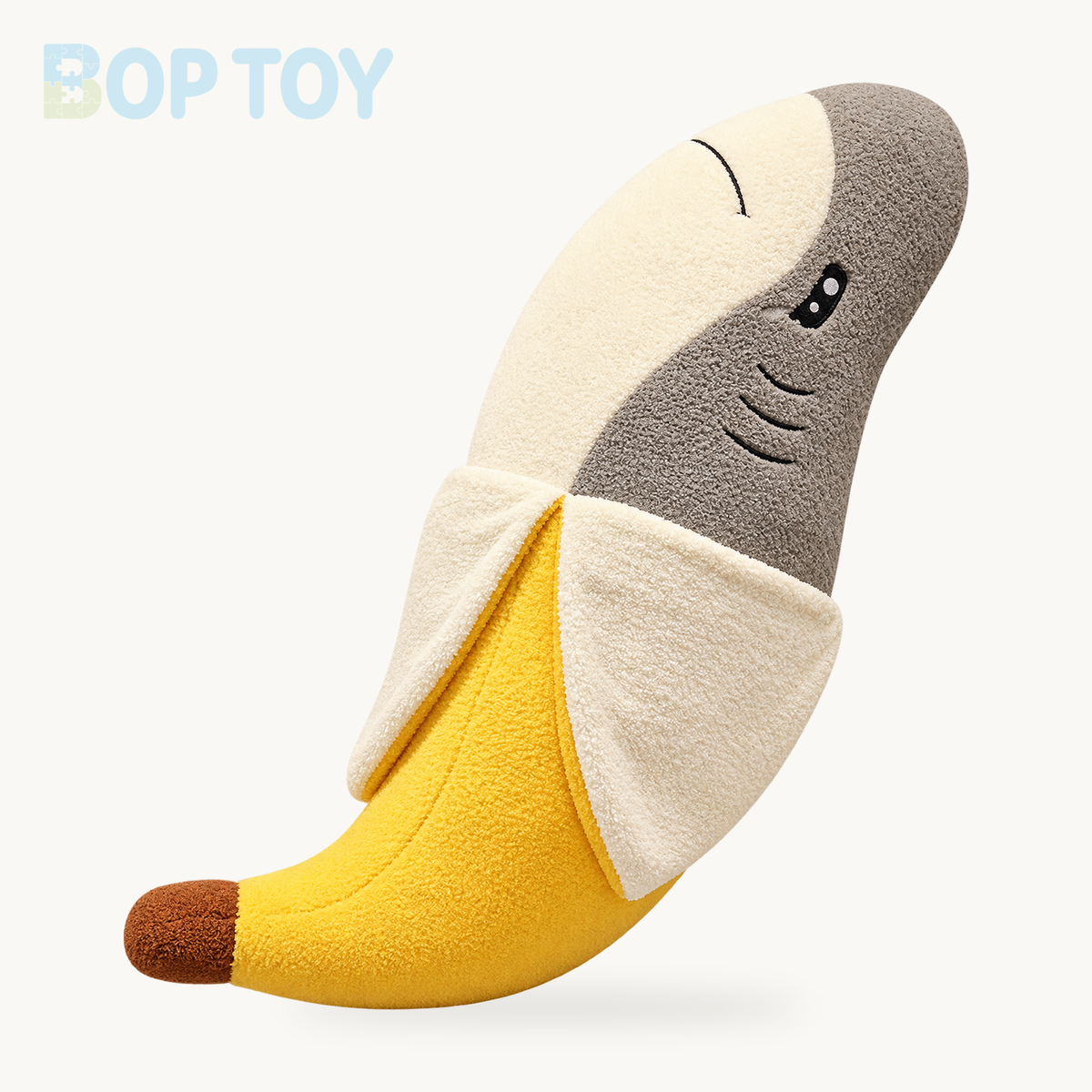 Jumbo Banana Shark Plushie, 18-43" | 45-110 cm – 1.5 ft/45cm, 2.1 ft/65cm, 3.6 ft/110cm