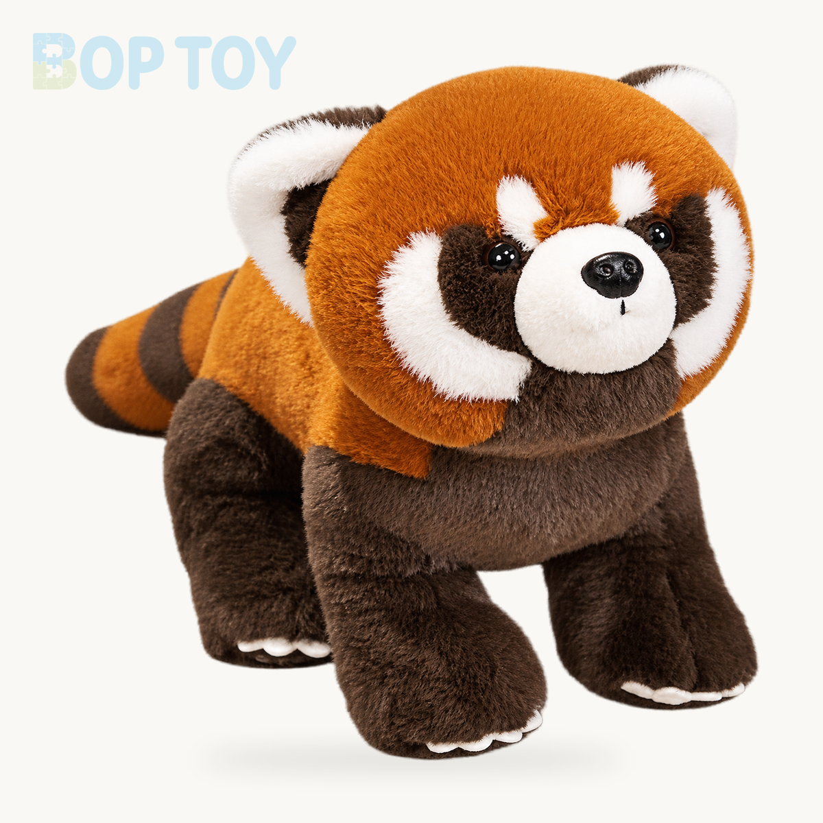 Standing Life-like Fluffy Red Panda Plush – 18in, 23in