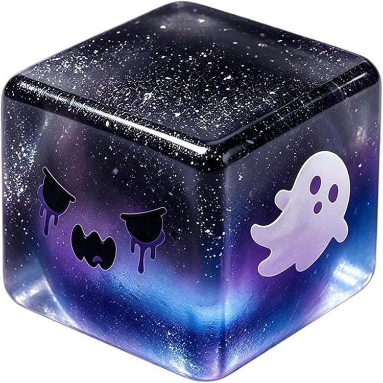 Halloween Stress Cube Squishy Fidget Toy Slow Rising Ice Cube Stress Balls - Dark purple / 5.5CM
