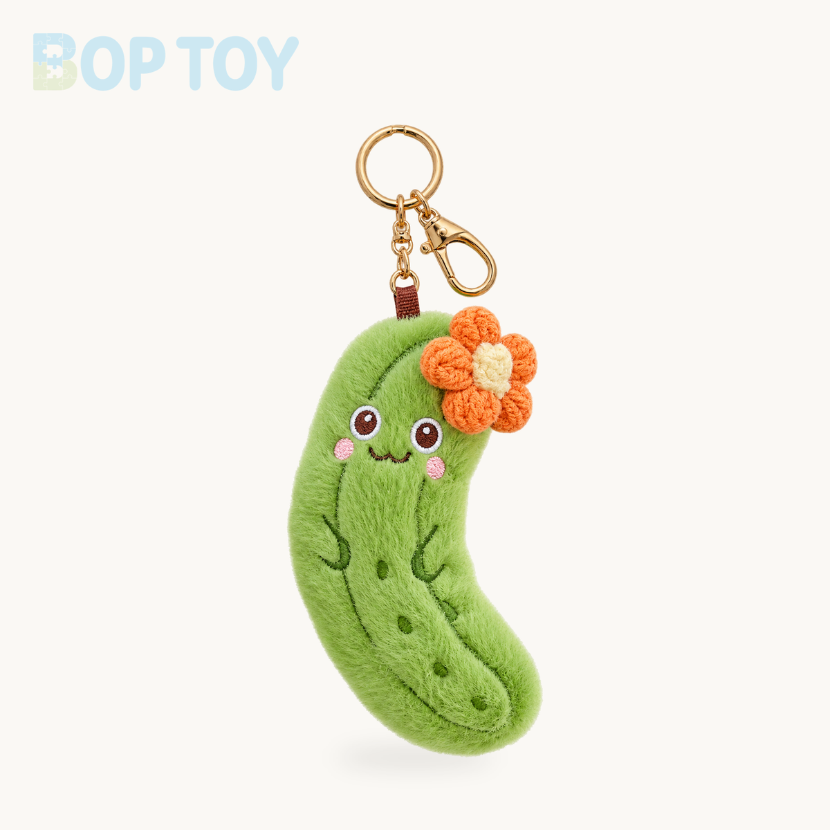 Pickle Plush Toy Keychain | Cute Food Pendant for Bags & Keys – orange