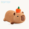 Fluffy Sleepy Capybara with Orange Plushie – Lay / 12in / 30cm, Lay / 16in / 40cm, Lay / 8in / 20cm