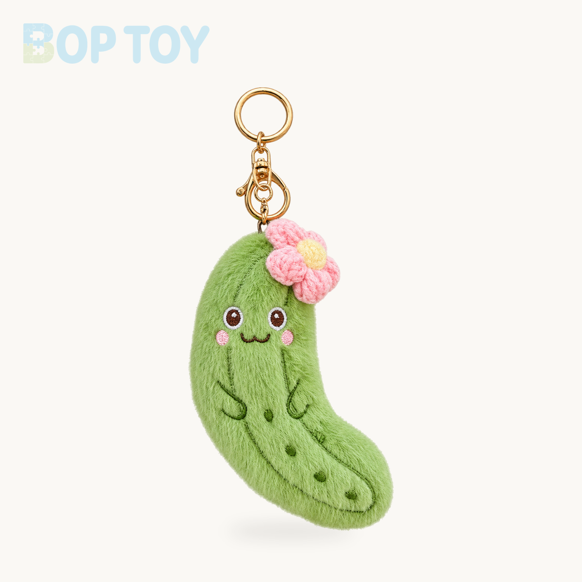 Pickle Plush Toy Keychain | Cute Food Pendant for Bags & Keys – pink