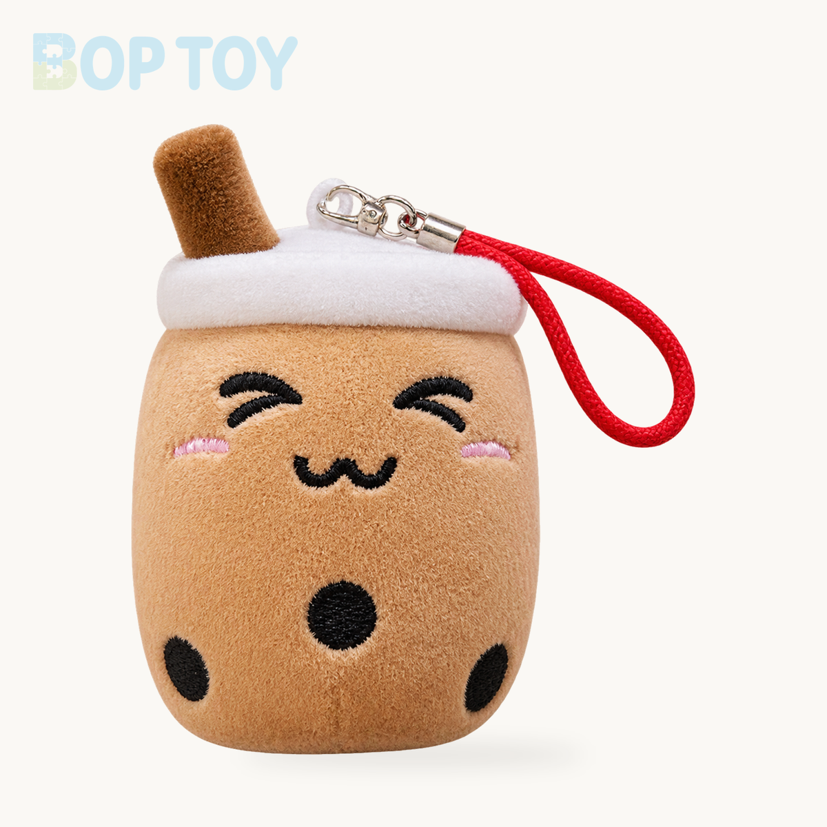 Plushie Bubble Tea Keychain, 12 Varieties, 4" | 10 cm – brown close
