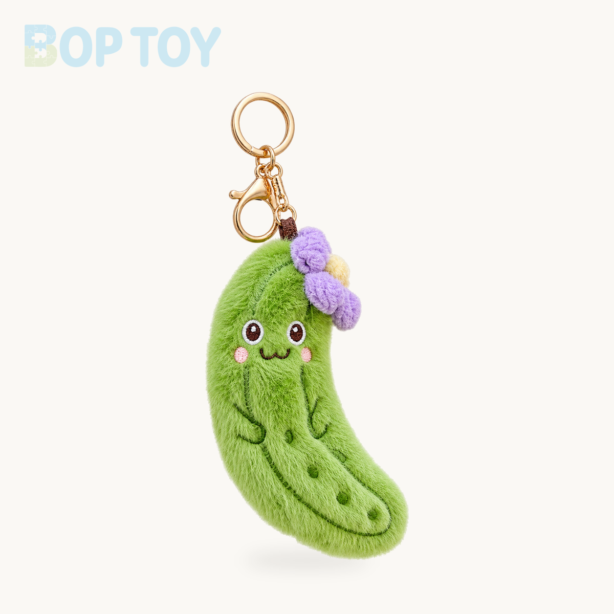 Pickle Plush Toy Keychain | Cute Food Pendant for Bags & Keys – purple