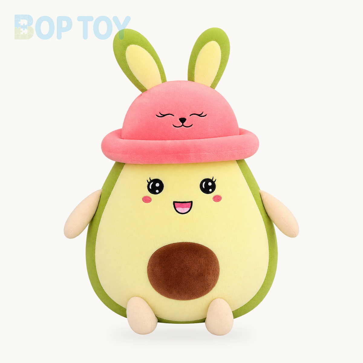 Plushie Jumbo Rabbit Avocado with Pink Hat, 31" | 80 cm – Plushie Jumbo Rabbit Avocado with Pink Hat, 31" | 80 cm