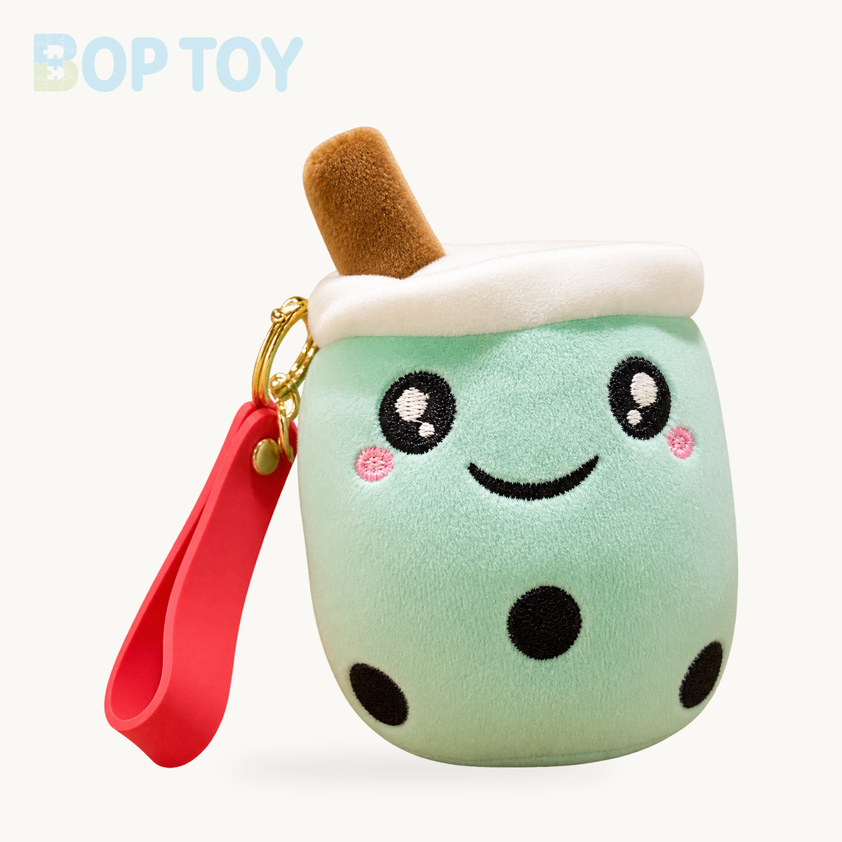 Plushie Bubble Tea Keychain, 12 Varieties, 4" | 10 cm – green open