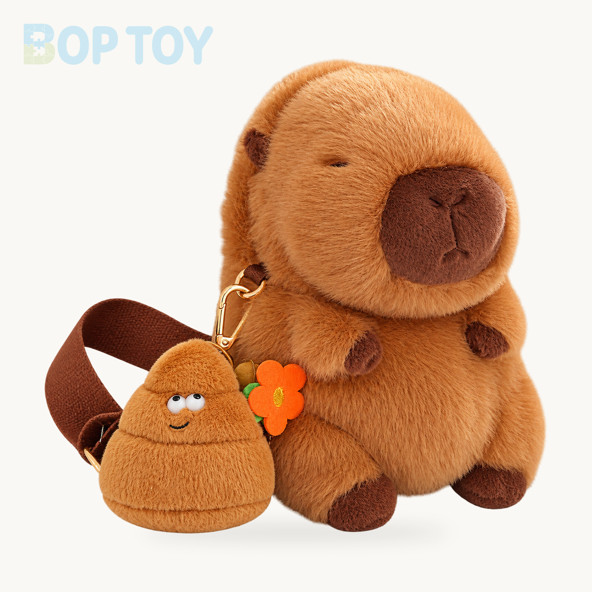 Kawaii Fluffy Capybara Plushies with Strap – Poop