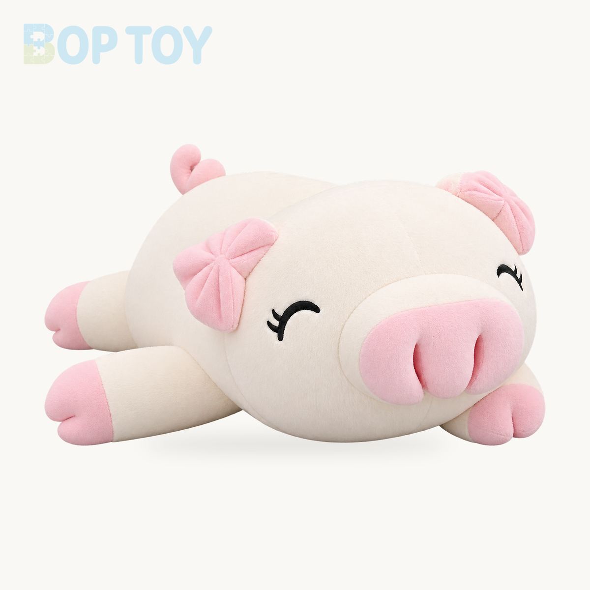 Jumbo Marshmallow Pig Plushie without Blanket, 43.3" | 110 cm – whit sWithoutblanket