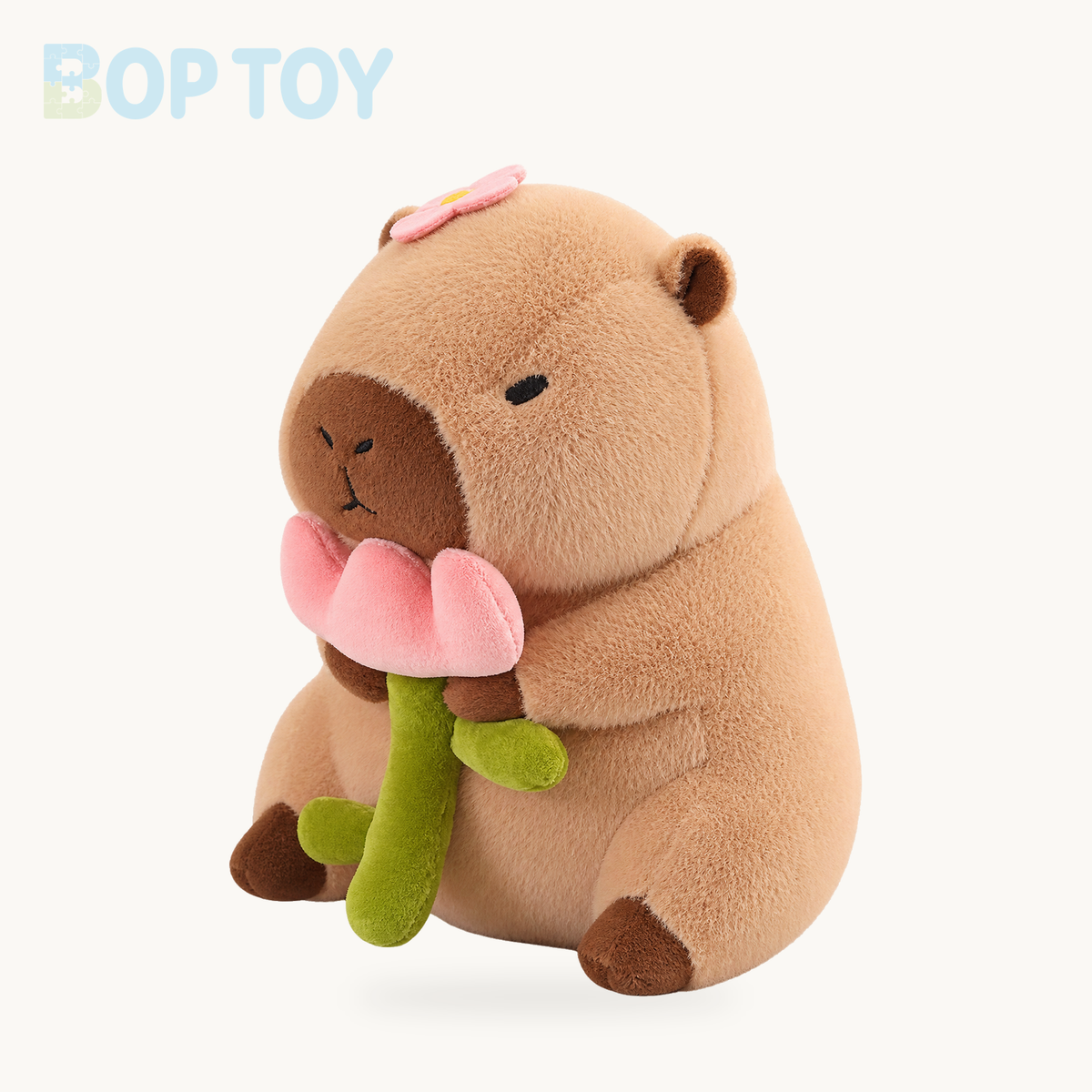 Baby Kawaii Capybara Dress-up Plushies – Flower / 12in / 30cm, Flower / 16in / 40cm