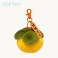 Persimmon Keychain Plush | Cute Mini Fruit Charm Toy – Yellow