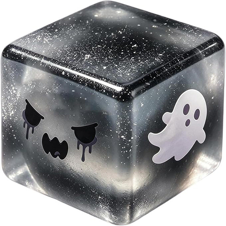 Halloween Stress Cube Squishy Fidget Toy Slow Rising Ice Cube Stress Balls - black / 5.5CM