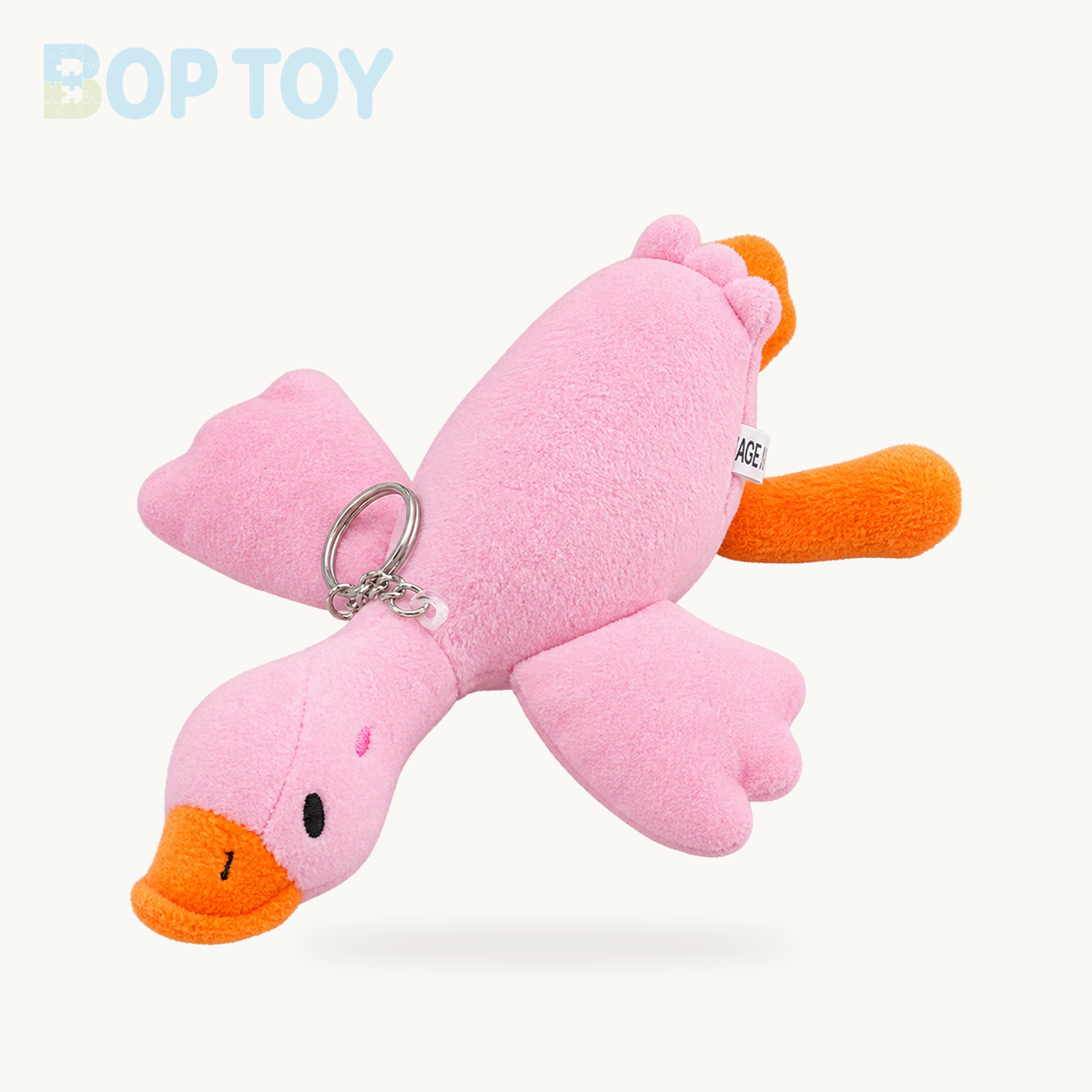 Plushie Duck Keychain: Three Colors, 6" | 15 cm – Pink