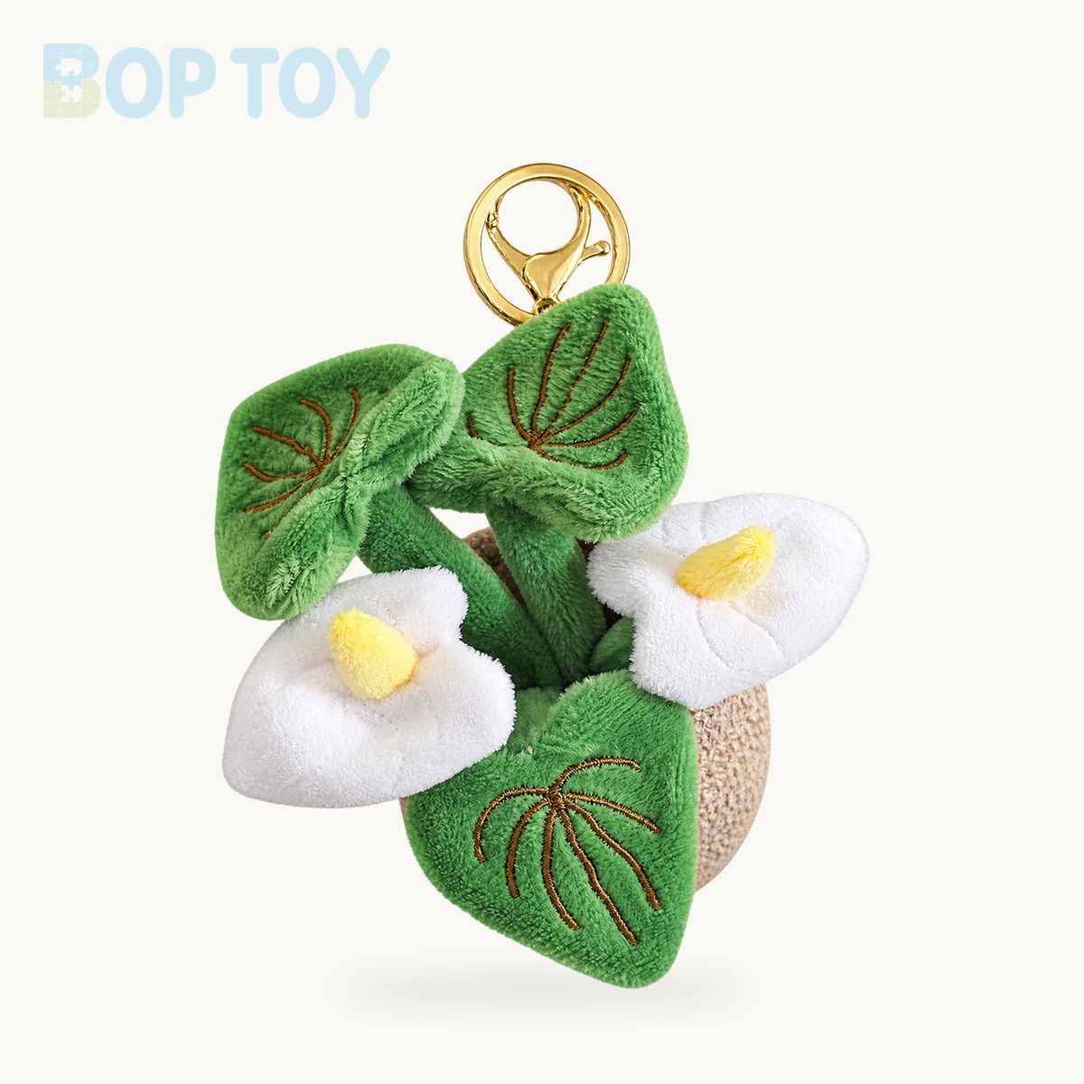 Smiling Anthurium Plush | Potted Flower Doll & Keychain Pendant – White anthurium / 10cm pendant, White anthurium / 35cm doll