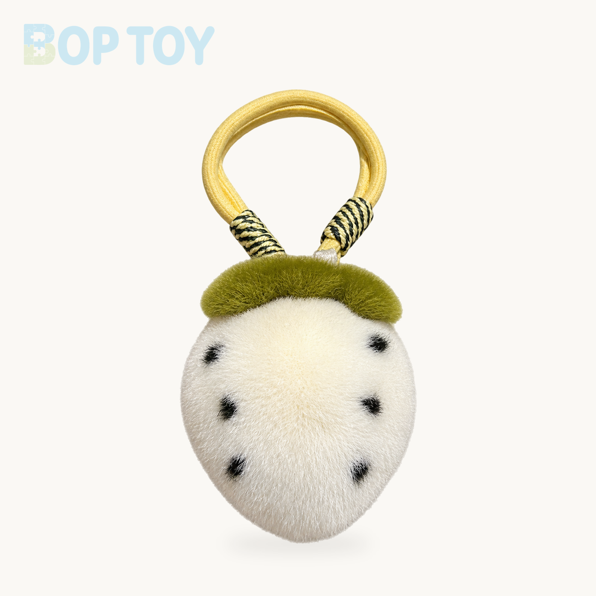 Strawberry Plush Fur Keychain – 5 Colors, 3.5" | 9 cm – WHITE / 9 cm