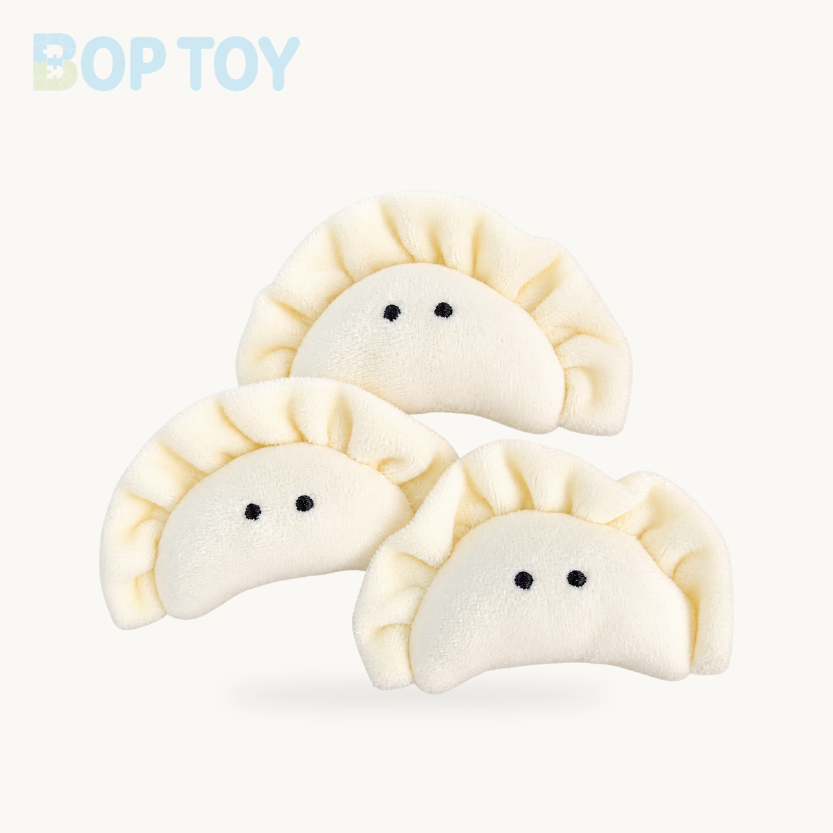 Dumpling Plush Keychain - Mini Soft Food Charm – White  - 3pcs