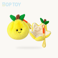 Peelable Orange & Citrus Plush Keychain | Cute Simulation Fruit Pendant – lemon