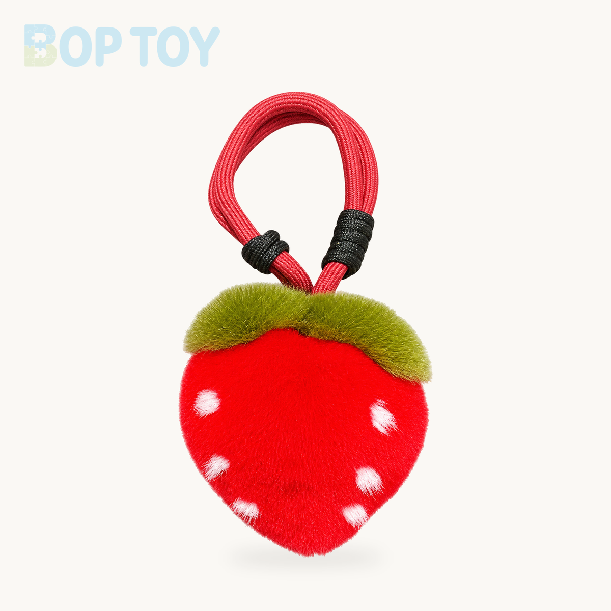 Strawberry Plush Fur Keychain – 5 Colors, 3.5" | 9 cm – Red / 9 cm