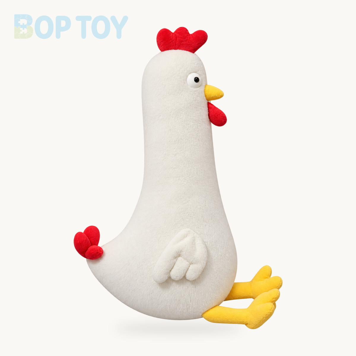 Long-Necked Squishy Chicken Plushie, Three Colors, 24-47" | 60-120 cm – white