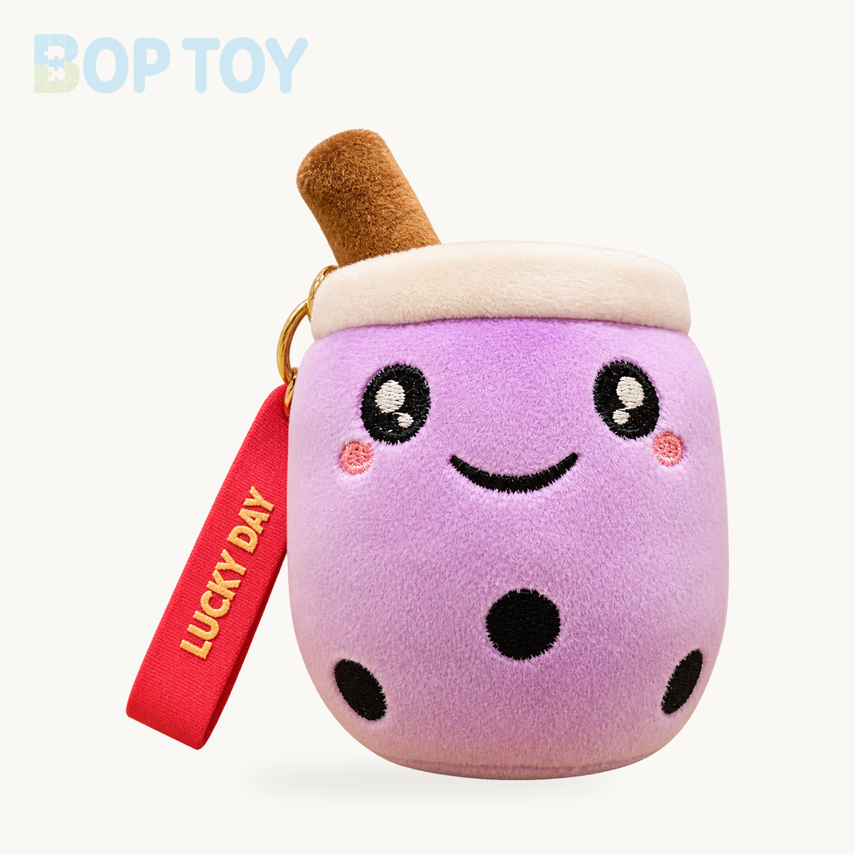 Plushie Bubble Tea Keychain, 12 Varieties, 4" | 10 cm – purple open