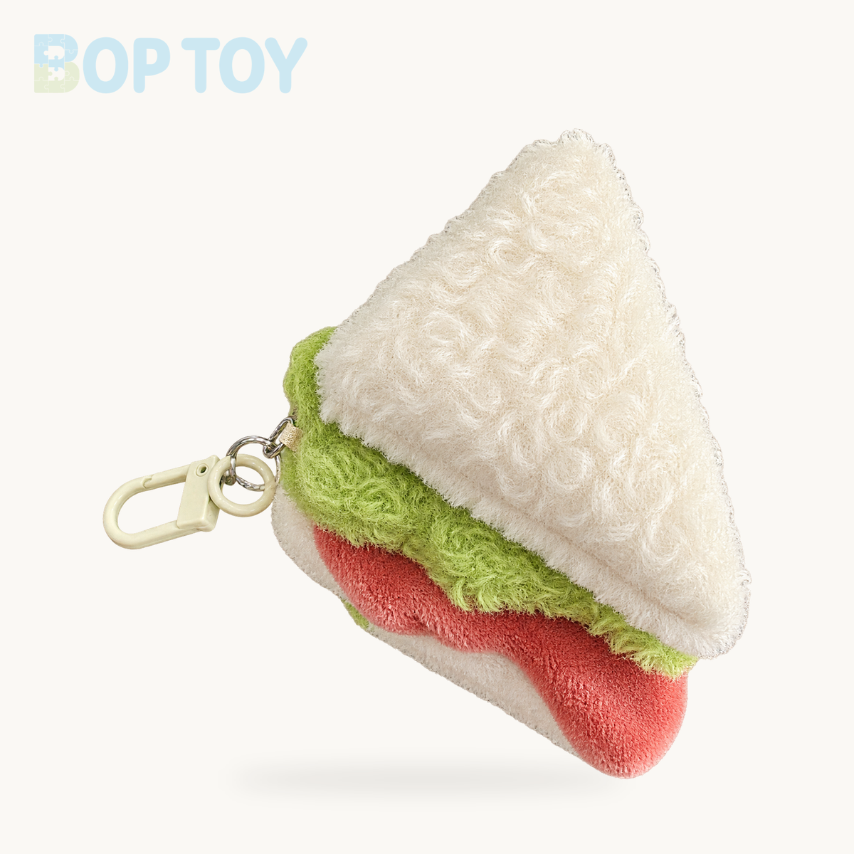 Korean-Style Food Plush Keychain Set | Hamburger, Sandwich & Snack Pendants – 5